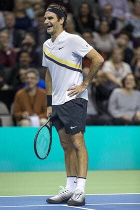 March 05, 2018: Roger Federer (SUI) defeated Jack Sock (USA) 7-6 (9), 6-4 at The Match for Africa 5 Silicon Valley played at the SAP Center in San Jose, California. Â© TennisClix CSM Tennis 2018: The Match for Africa 5 Silicon Valley March 05 2018 - ZUMAc04_ 20180305_zaf_c04_039 Copyright: xMalxTaamx
