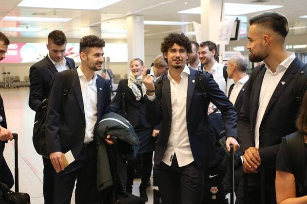 SOCCER - EL, Dortmund vs RBS SALZBURG,AUSTRIA,07.MAR.18 - SOCCER - UEFA Europa League, last sixteen, Borussia Dortmund vs Red Bull Salzburg, preview, departure RBS from Salzburg airport. Image shows Andre Ramalho (RBS). GEPAxpictures xMathiasxMandl