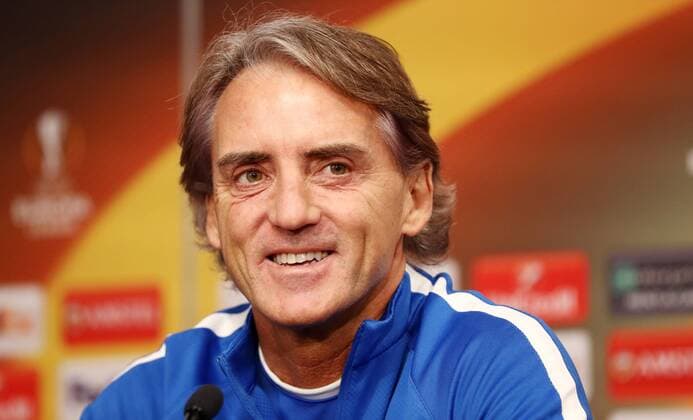 Zenit St Petersburg PK Euro League Leipzig 07 03 2018 Red Bull Arena Football UEFA Euro League PK on the eve of the Round of 16 RB Leipzig vs. FK Zenit St Petersburg Pictured coach Roberto Mancini Zenit St Petersburg