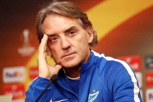 Zenit St Petersburg PK Euro League Leipzig 07 03 2018 Red Bull Arena Football UEFA Euro League PK on the eve of the Round of 16 RB Leipzig vs. FK Zenit St Petersburg Pictured coach Roberto Mancini Zenit St Petersburg