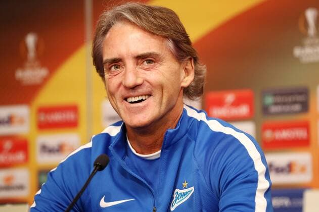 Zenit St Petersburg PK Euro League Leipzig 07 03 2018 Red Bull Arena Football UEFA Euro League PK on the eve of the Round of 16 RB Leipzig vs. FK Zenit St Petersburg Pictured coach Roberto Mancini Zenit St Petersburg