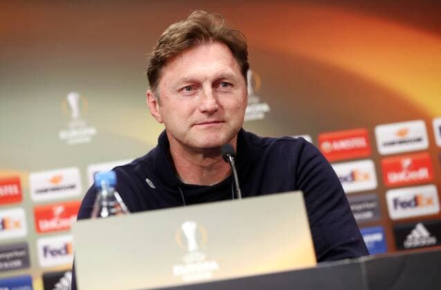 RB Leipzig PK Euro League Leipzig 07 03 2018 Red Bull Arena Soccer UEFA Euro League PK on the eve of the Round of 16 RB Leipzig vs. Zenit St Petersburg Picture Coach Ralph Hasenhüttl Hasenhuettl RB Leipzig