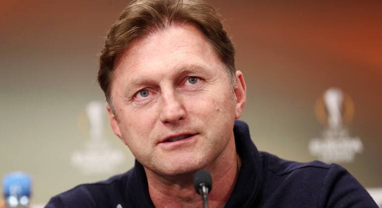 RB Leipzig PK Euro League Leipzig 07 03 2018 Red Bull Arena Soccer UEFA Euro League PK on the eve of the Round of 16 RB Leipzig vs. Zenit St Petersburg Picture Coach Ralph Hasenhüttl Hasenhuettl RB Leipzig
