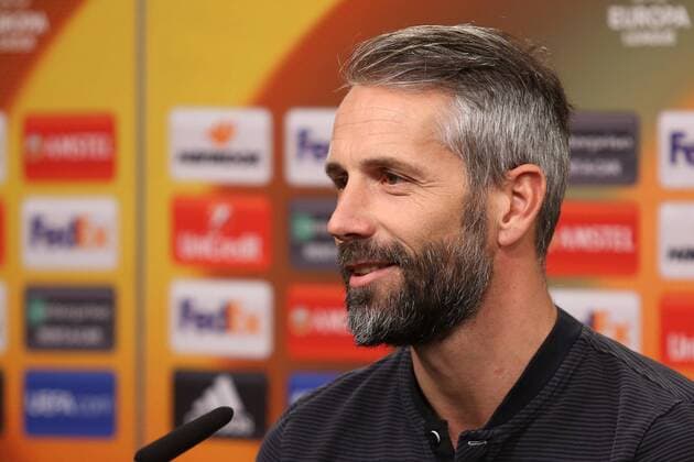 SOCCER - EL, Dortmund vs RBS DORTMUND,GERMANY,07.MAR.18 - SOCCER - UEFA Europa League, last sixteen, Borussia Dortmund vs Red Bull Salzburg, preview, press conference PK Pressekonferenz RBS. Image shows head coach Marco Rose (RBS). GEPAxpictures xMathiasxMandl