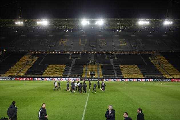SOCCER - EL, Dortmund vs RBS DORTMUND,GERMANY,07.MAR.18 - SOCCER - UEFA Europa League, last sixteen, Borussia Dortmund vs Red Bull Salzburg, preview, final training RBS. Image shows an overview. GEPAxpictures xMathiasxMandl
