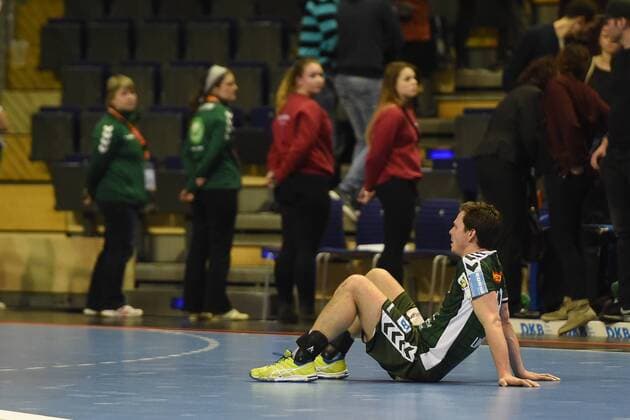 Handball Men DHB Cup Season 2017 18 Quarterfinal Füchse Berlin SC Magdeburg Disappointment after the final whistle at Hans Lindberg Nr 18 Füchse Berlin 07 03 18 Copyright: xMichaelxHundtx xMatthiasxKochx
