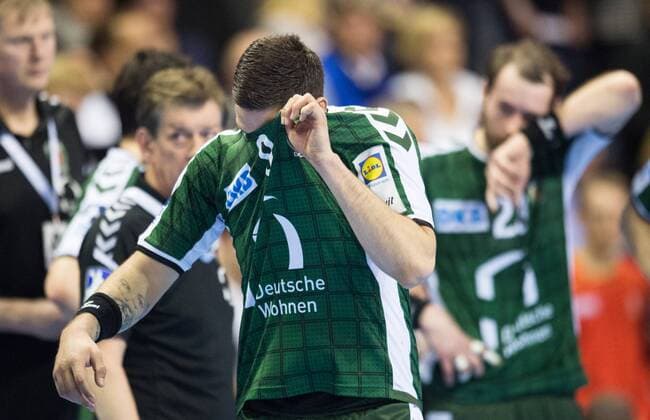 Stipe Mandalinic 9 B Handball DHB Cup Season 2017 2018 Quarterfinal Fuechse Berlin SC Magdeburg in Berlin Germany on 07 03 2018
