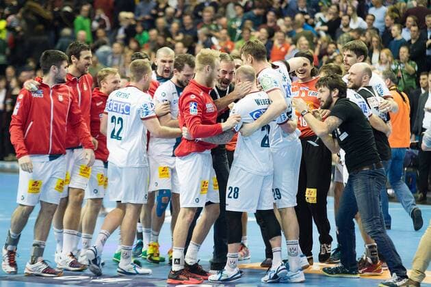 Team of SCM 7 03 2018 Handball Fuechse vs SC Magdeburg Cup Quarterfinal Berlin Copyright: xEIBNER UwexKochx EP_UKH