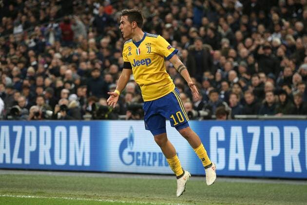 Tottenham Hotspur v Juventus UEFA Champions League Paulo Dybala of Juventus celebrates scoring his side?s 2nd goal during the UEFA Champions League match at Wembley Stadium, London Content Not Available For UK Newspapers Copyright: xPaulxChestertonx FIL-11460-0049
