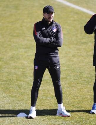 Entrenamiento del Atletico. En la imagen, Simeone. Atletico training session. In this pictuer, Simeone. 