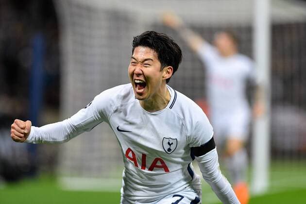 March 7, 2018 - London, United Kingdom - Son Heung-Min of Tottenham celebrates scoring first goal during the UEFA Champions League match between Tottenham Hotspur and Juventus at Wembley Stadium, London, England on 7 March 2018. Tottenham v Juventus - UEFA Champions League  - ZUMAn230 20180307_zaa_n230_222 Copyright: xGiuseppexMaffiax