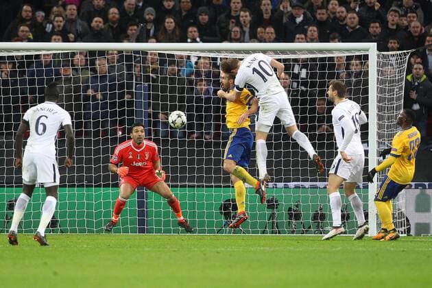 Tottenham Hotspur v Juventus UEFA Champions League Harry Kane of Tottenham Hotspur heads for goal during the UEFA Champions League match at Wembley Stadium, London Content Not Available For UK Newspapers Copyright: xPaulxChestertonx FIL-11460-0110