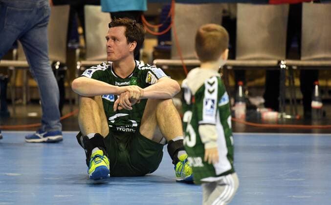 Hans Lindberg Foxes disappointed after the match Füchse Berlin SC Magdeburg REWE Cup quarter-finals 2017 2018 Men Men Handball Germany Germany Max Schmeling Halle Berlin 7 3 2018