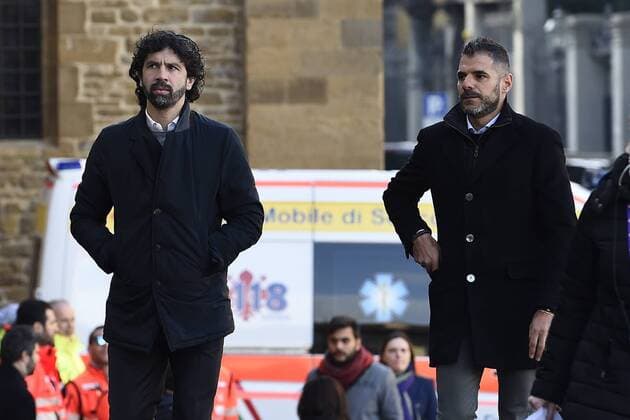Db Firenze 08 03 2018 - funerali Davide Astori foto Daniele Buffa Image nella foto: Damiano Tommasi-Simone Perrotta 