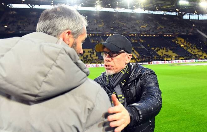 08 03 2018 xjhx Soccer Europa League Borussia Dortmund RB Salzburg emspor v l Coach Marco Rose FC Red Bull Salzburg Coach Peter Stoeger Borussia Dortmund Dortmund