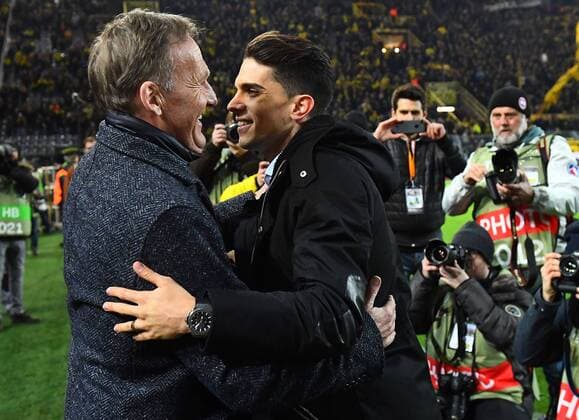 08 03 2018 xjhx Football Europe League Borussia Dortmund RB Salzburg emspor v l Managing Director Hans Joachim Watzke Borussia Dortmund Marc Bartra Dortmund