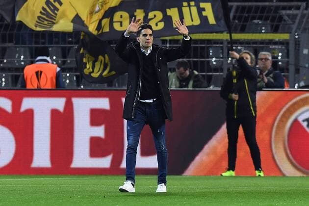 Football Europa League Round of 16 Borussia Dortmund FC Salzburg on 08 03 2018 at Signal Iduna Park in Dortmund Marc Bartra Dortmund says goodbye to his fans xRx