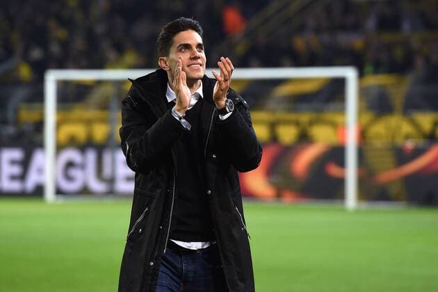 Football Europa League Round of 16 Borussia Dortmund FC Salzburg on 08 03 2018 at Signal Iduna Park in Dortmund Marc Bartra Dortmund says goodbye to his fans xRx