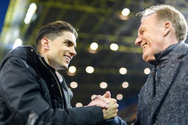 Geschaetsfuehrer Hans Joachim Watzke Borussia Dortmund and Marc Bartra in the Europa League Round of 16 between Borussia Dortmund and FC Salzburg on 08 03 2018 Dortmund Copyright: xSchuelerx xEibnerx-xPressefotox EP_JSE