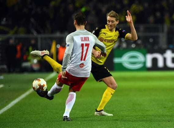 08 03 2018 xjhx Football Europe League Borussia Dortmund RB Salzburg emporer Andreas Ulmer FC Red Bull Salzburg Marco Reus Borussia Dortmund Dortmund