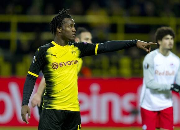 Dortmund Germany 08 03 2018 UEFA Europa League 2017 18 Season Round of 16 Borussia Dortmund Red Bull Salzburg Michy Batshuayi BVB gestures gestures DeFodi053