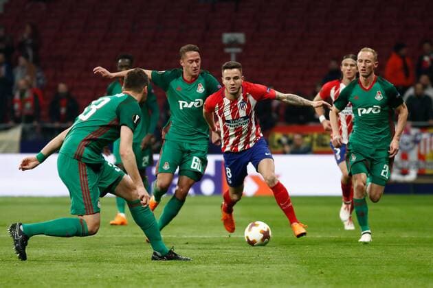 Saul of Atletico de Madrid during the UEFA Europa League match played on Wanda Metropolitano Stadium, Madrid, Spain, between Atletico de Madrid and Lokomotiv Moskva, Mar 08th 2018. Photo: Oscar J. Barroso AFP7  xOscarxJ.xBarrosox xAFP7x xAtleticoxdexMadridxvxLokomotiv,xEuropaxLeague,xSpain,xMarx8thx20x