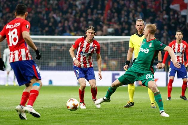 Filipe Luis of Atletico de Madrid during the UEFA Europa League match played on Wanda Metropolitano Stadium, Madrid, Spain, between Atletico de Madrid and Lokomotiv Moskva, Mar 08th 2018. Photo: Oscar J. Barroso AFP7  xOscarxJ.xBarrosox xAFP7x xAtleticoxdexMadridxvxLokomotiv,xEuropaxLeague,xSpain,xMarx8thx20x