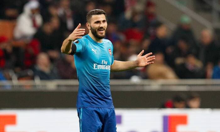 Sead Kolasinac of Arsenal during the UEFA Europa League Round of 16 match between AC Milan and Arsenal at Stadio San Siro, Milan, Italy on 8 March 2018. Copyright: xRobertoxBreganix 19210028