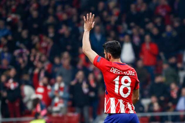 Diego Costa of Atletico de Madrid celebrates the goal during the UEFA Europa League match played on Wanda Metropolitano Stadium, Madrid, Spain, between Atletico de Madrid and Lokomotiv Moskva, Mar 08th 2018. Photo: Oscar J. Barroso AFP7  xOscarxJ.xBarrosox xAFP7x xAtleticoxdexMadridxvxLokomotiv,xEuropaxLeague,xSpain,xMarx8thx20x