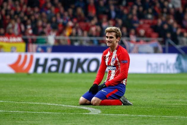Griezmann of Atletico de Madrid during the UEFA Europa League match played on Wanda Metropolitano Stadium, Madrid, Spain, between Atletico de Madrid and Lokomotiv Moskva, Mar 08th 2018. Photo: Oscar J. Barroso AFP7  xOscarxJ.xBarrosox xAFP7x xAtleticoxdexMadridxvxLokomotiv,xEuropaxLeague,xSpain,xMarx8thx20x