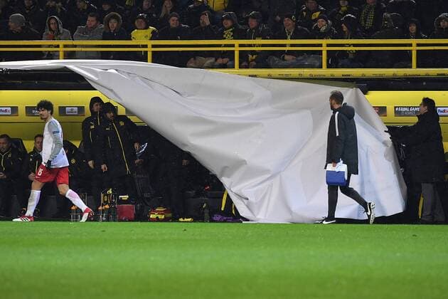 Soccer Europa League Eight-Finals Borussia Dortmund FC Salzburg on 08 03 2018 at Signal Iduna Park in Dortmund UEFA Europa League banner ad has been removed xRx