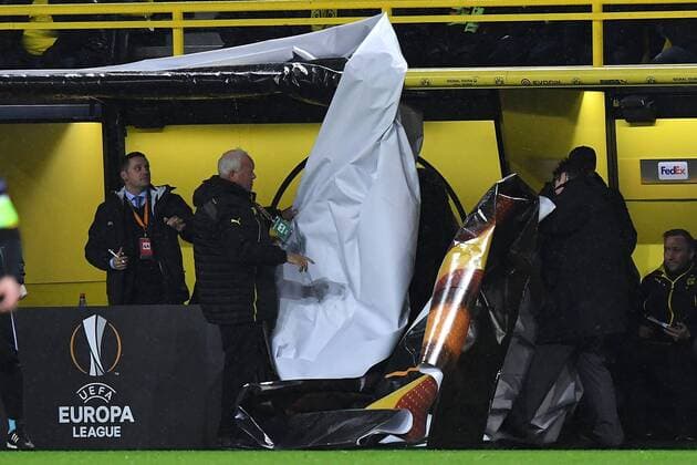 Soccer Europa League Eight-Finals Borussia Dortmund FC Salzburg on 08 03 2018 at Signal Iduna Park in Dortmund UEFA Europa League banner ad has been removed xRx