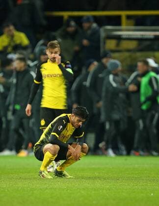 08 03 2018 Football UEFA Europa League 2017 2018 Eighth finals Borussia Dortmund RB Salzburg in Signal Iduna Park Dortmund Mahmoud Dahoud Dortmund disappointed