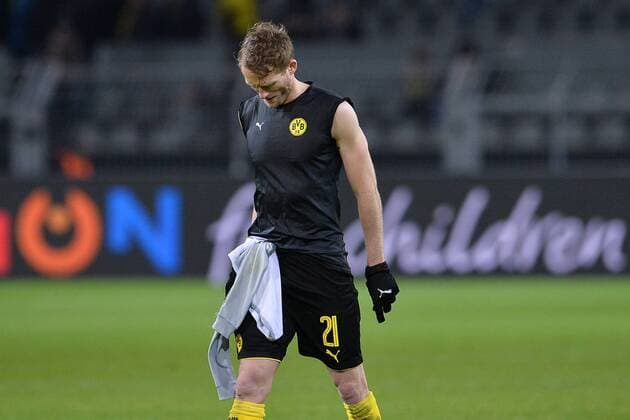Football Europa League Round of 16 Borussia Dortmund FC Salzburg on 08 03 2018 at Signal Iduna Park in Dortmund Andre Schürrle Dortmund is disappointed xTTx