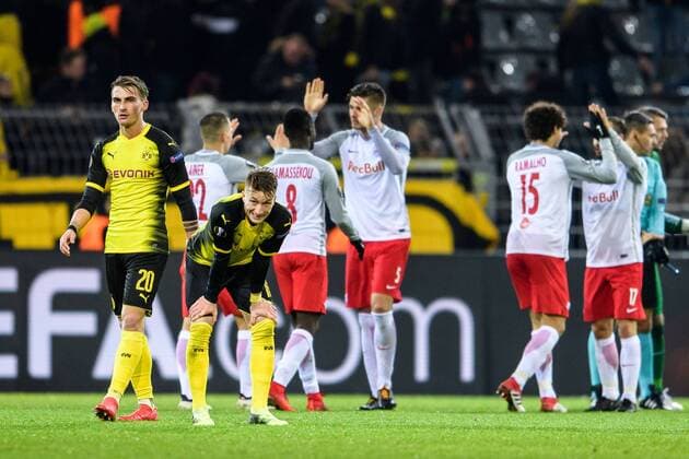 Maximilian Philipp Borussia Dortmund 20 and Marco Reus Borussia Dortmund 11 in the Europa League Round of 16 between Borussia Dortmund and FC Salzburg on 08 03 2018 Dortmund Copyright: xSchuelerx xEibnerx-xPressefotox EP_JSE