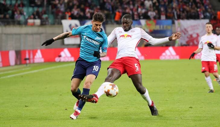 RB Leipzig St Petersburg Soccer Euro League Leipzig 08 03 2018 Red Bull Arena Soccer UEFA Euro League Round of 16 First leg RB Leipzig vs. Zenit St Petersburg Left