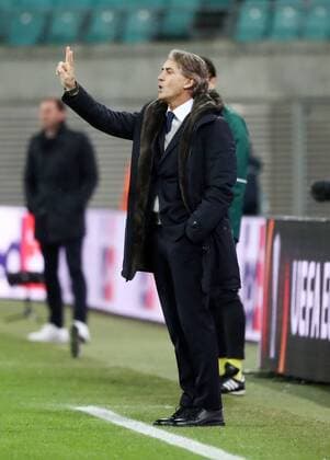 RB Leipzig St Petersburg Soccer Euro League Leipzig 08 03 2018 Red Bull Arena Soccer UEFA Euro League Round of 16 First leg RB Leipzig vs FK Zenit St Petersburg Pictured coach Roberto Mancini Zenit St Petersburg
