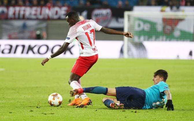 RB Leipzig St Petersburg Soccer Euro League Leipzig 08 03 2018 Red Bull Arena Soccer UEFA Euro League Round of 16 First leg RB Leipzig vs FK Zenit St Petersburg Pictured v l Bruma 17 RB Leipzig and EmilianoÊRigoni 10 Zenit