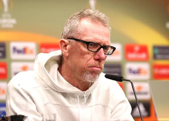 Thursday 08 03 2018 Season 2017 2018 Euro League Round of 16 First leg in Dortmund Signal Iduna Park BVB 09 Borussia Dortmund FC Salzburg Peter Stöger Coach BVB at the subsequent press conference