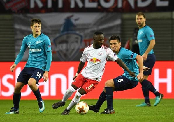Soccer Mens Season 2017 2018 Europa League Eighth Final First leg RB Leipzig Zenit St Petersburg v Daler Kuzyaev 14 Zenit St Petersburg Naby Keita RB Leipzig Matias Kranevitter 8 Zenit St Petersburg 08 03 2018 Copyright: xMatthiasxKochx