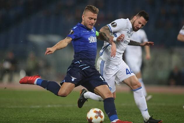 8.03.2018. Stadio Olimpico, Rome, Italy. Uefa League SS Lazio vs Dynamo Kiev. CIRO IMMOBILE (LAZ) score the gol during the match S.S. Lazio vs Dynamo Kiev at Stadio Olimpico in Rome.  Copyright: xMarcoxIacobuccix xIPAx xMarcoxIacobuccix