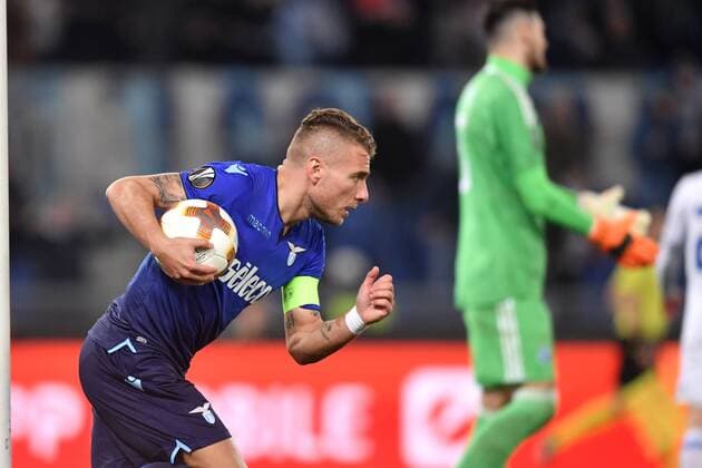 Esultanza gol Ciro immobile Lazio 1-1 Goal celebration Roma 08-03-2018 Stadio Olimpico Football Europa League 2017 2018 Round of 32 Lazio - Dinamo Kiev Foto Antonietta Baldassarre Insidefoto antoxbalda