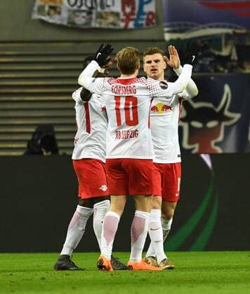 Soccer Men Season 2017 2018 Europa League Round of 16 First leg RB Leipzig Zenit St Petersburg Naby Keita RB Leipzig Emil Forsberg RB Leipzig Timo Werner RB Leipzig Cheers to gate to 2 0 08 03 2018 Copyright: xMatthiasxKochx