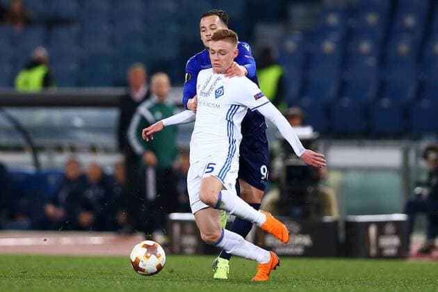 March 8, 2018 - Rome, Italy - SS Lazio v FC Dynamo Kyiv - UEFA Europa League Round of 16 - 1st leg.Alessandro Murgia of Lazio and Viktor Tsygankov of Dynamo Kyiv at Olimpico Stadium in Rome, Italy on March 8, 2018..Photo NurPhoto Lazio v Dynamo Kiev - UEFA Europa League Round of 16: First Leg  - ZUMAn230 20180308_zaa_n230_810 Copyright: xMatteoxCiambellix