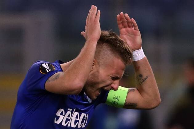 Bilder des Tages - SPORT 8th March 2018, Stadio Olimpico, Rome, Italy; UEFA Europa League football, round of 16, 1st leg, Lazio versus Dynamo Kyiv; Ciro Immobile of Lazio reacts after missing a goal opportunity in the 94th minute  ActionPlus11999421