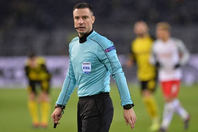 Soccer Europa League Round of 16 Borussia Dortmund FC Salzburg on 08 03 2018 at Signal Iduna Park in Dortmund Referee Slavko Vincic SVN xTTx