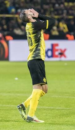 Football UEFA Europa League EL Season 2017 2018 Eighth finals Borussia Dortmund RB Salzburg in Dortmund North Rhine Westphalia Dortmunds Omer Oemer Toprak beats his hands in front of his face Copyright: xKirchner DavidxInderliedx