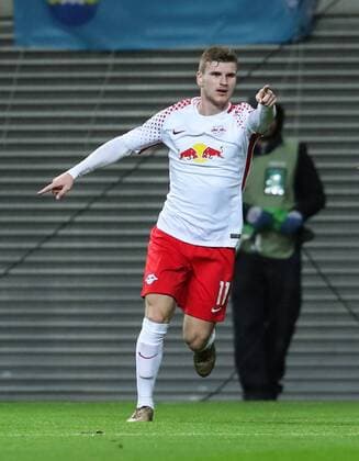 Bilder des Tages - SPORT (180309) -- LEIPZIG, March 9, 2018 -- Leipzig s Timo Werner celebrates his scoring during a Europa League round of 16 first-leg soccer match between RB Leipzig of Germany and Zenit St. Petersburg of Russia, in Leipzig, Germany, on March 8, 2018. Leipzig won 2-1. ) (SP)GERMANY-LEIPZIG-SOCCER-UEFA EUROPA LEAGUE-LEIPZIG VS ZENIT ShanxYuqi 