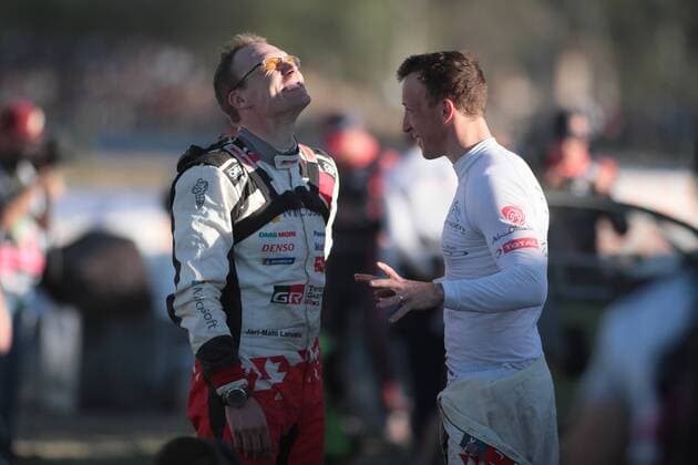 Finnish driver Jari-Matti Latvala (L) and UK driver Kris Meeke (R) talk during the Autodromo de Leon 2 stage, at the Rally of Mexico 2018, state of Guanajuato, Mexico, 10 March 2018. Rally Mexico 2018 !ACHTUNG: NUR REDAKTIONELLE NUTZUNG!  Copyright: xMarioxCastillox MEX52 20180311-636563446554491591
