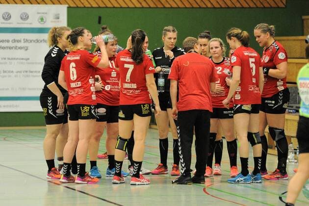 Time out Rosengarten SG H2Ku Herrenberg Kuties Handball league match 10 03 2018 Photo TBaur Eibner Herrenberg Copyright: xBaur xEibner-Pressefotox EP_Toba